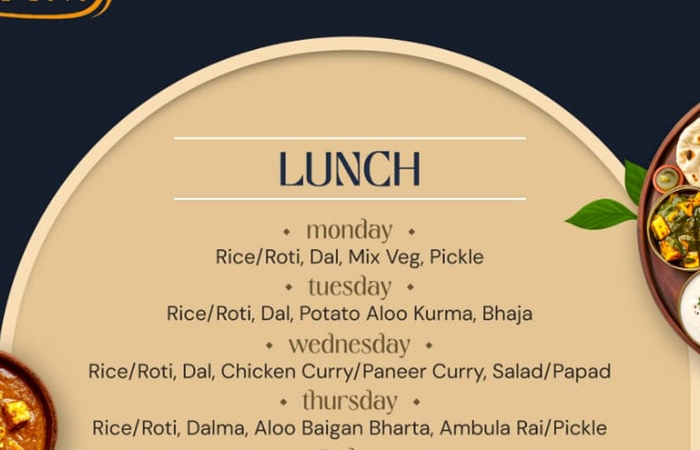 Prepared food from M.M Kitchen
